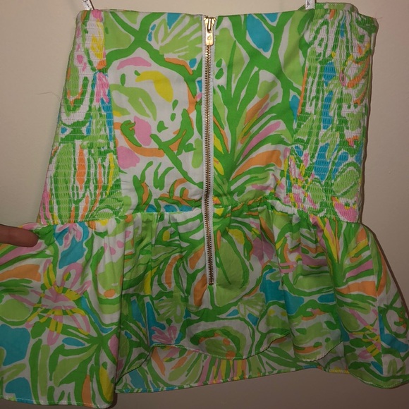 Lilly Pulitzer Pattern Strapless Top - Picture 3 of 4